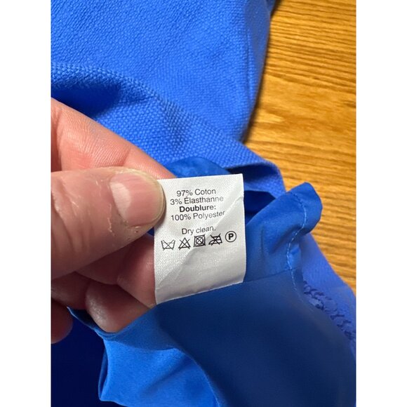 J. Crew Womens Royal Blue Basketweave Short Sleeve Dress Size 8 - Picture 6 of 7